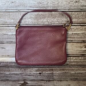 2 For $18 Lodis Women's Burgundy Leather Bag Purse